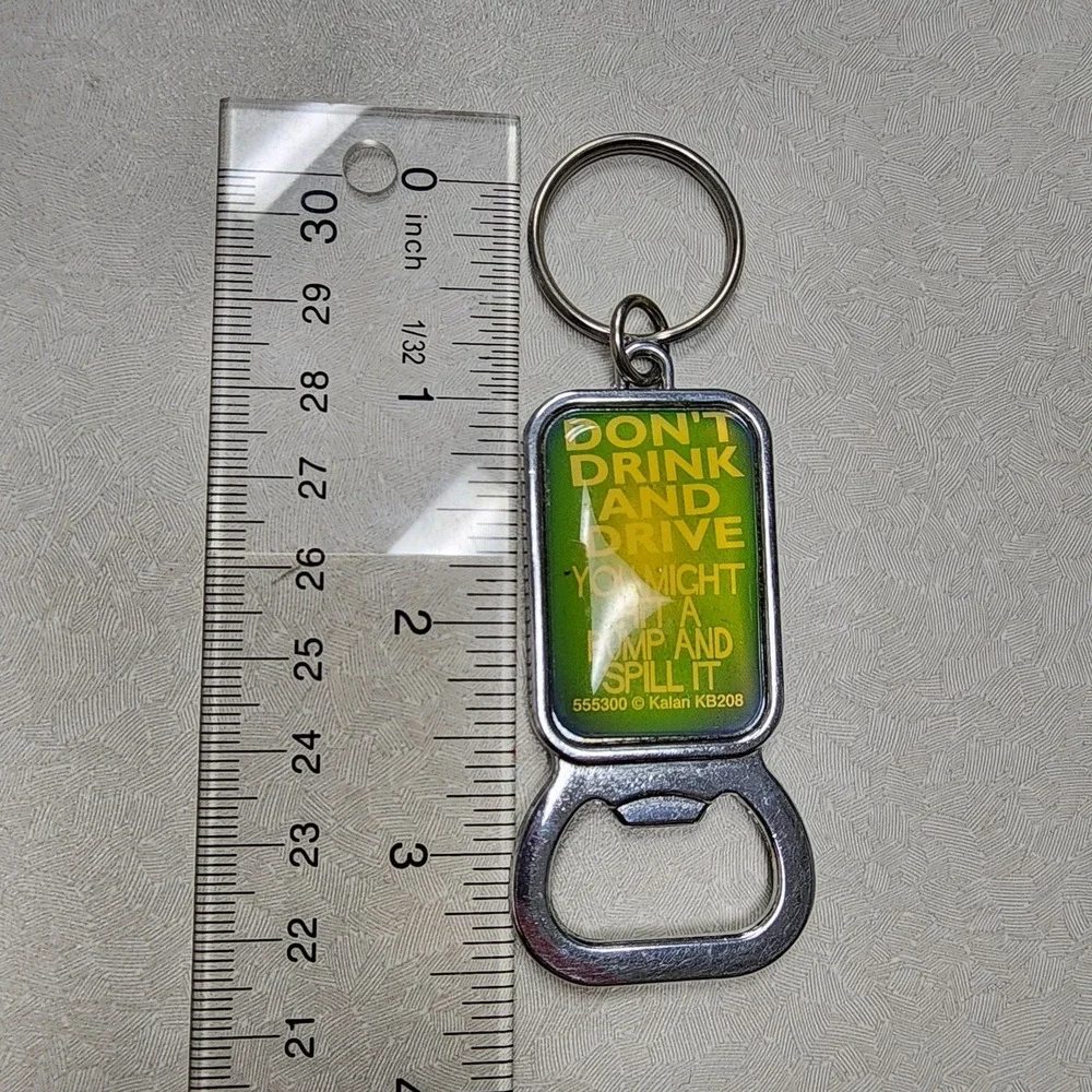Vintage Keychain Lot Of 2 Novelty Spencer's Keychains 90's 21 Legal Bottle Opene